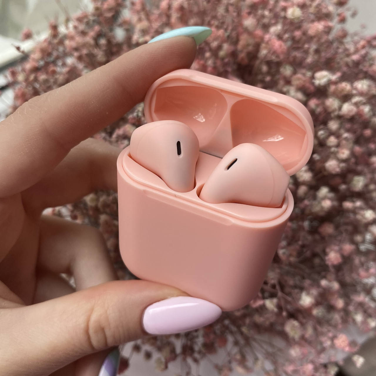 

Беспроводные блютуз наушники inpods 12 матовые i12 tws розовые для девушек, Розовый
