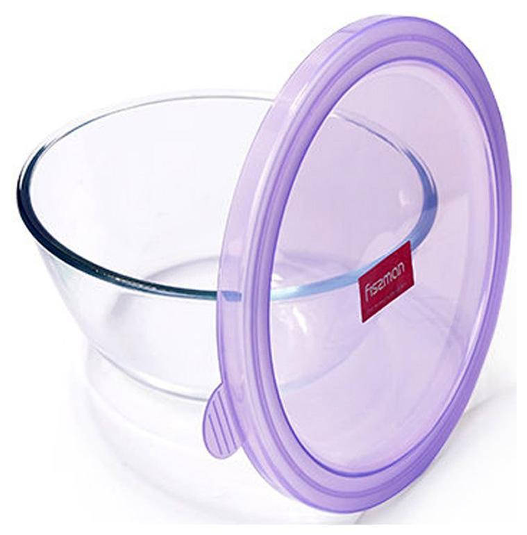 

Миска Fisman Palenque стеклянная 1050мл с крышкой, Ø17.5х9см, Сиреневый