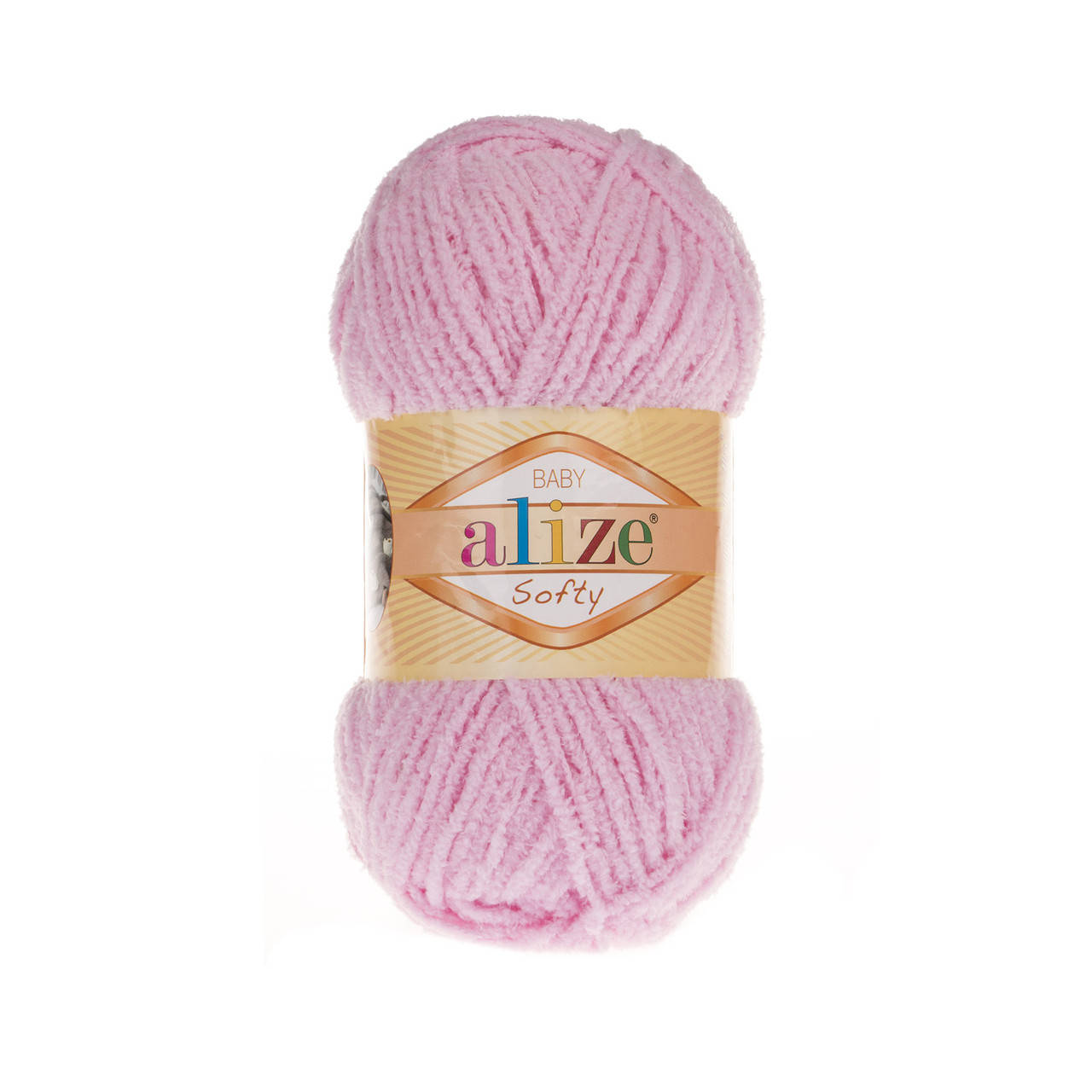 

Пряжа плюшевая Alize Softy 185 розовый (Ализе Софти) 100% микрополиестер