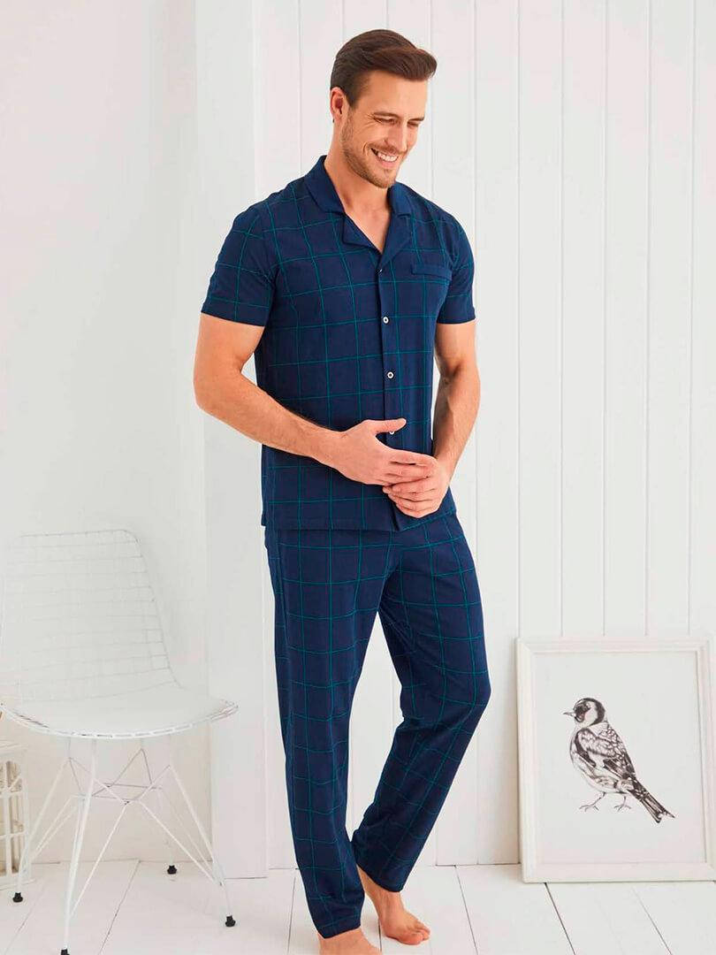 

Мужской хлопковый комплект штаны с рубашкой Sevim 9297