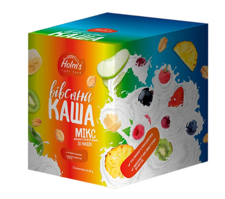 

Каша овсяная микс 10 видов «Holm" s light food »® 480 г (12 шт.)