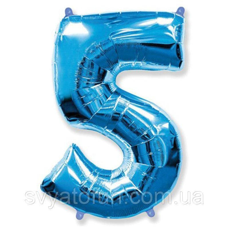 

Фольгированный шар цифра "5" синий 40" FlexMetal
