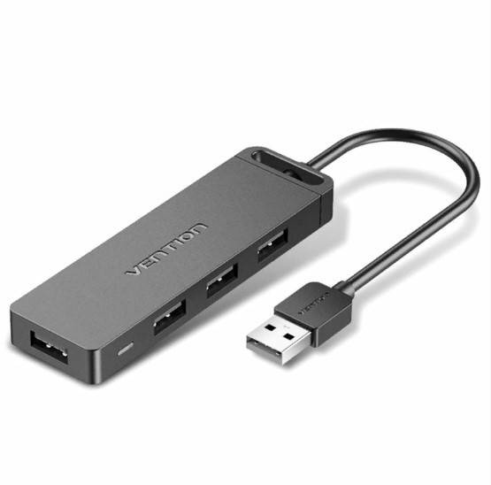 

USB-хаб Vention USB 2.0 на 4 порта с micro USB питанием 0.15M Black (CHMBB)