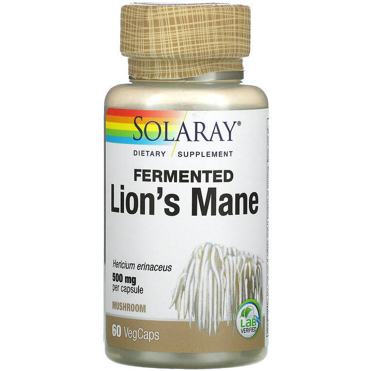

Ежовик гребенчатый SOLARAY "Fermented Lion's Mane" ферментированный гриб, 500 мг (60 капсул)