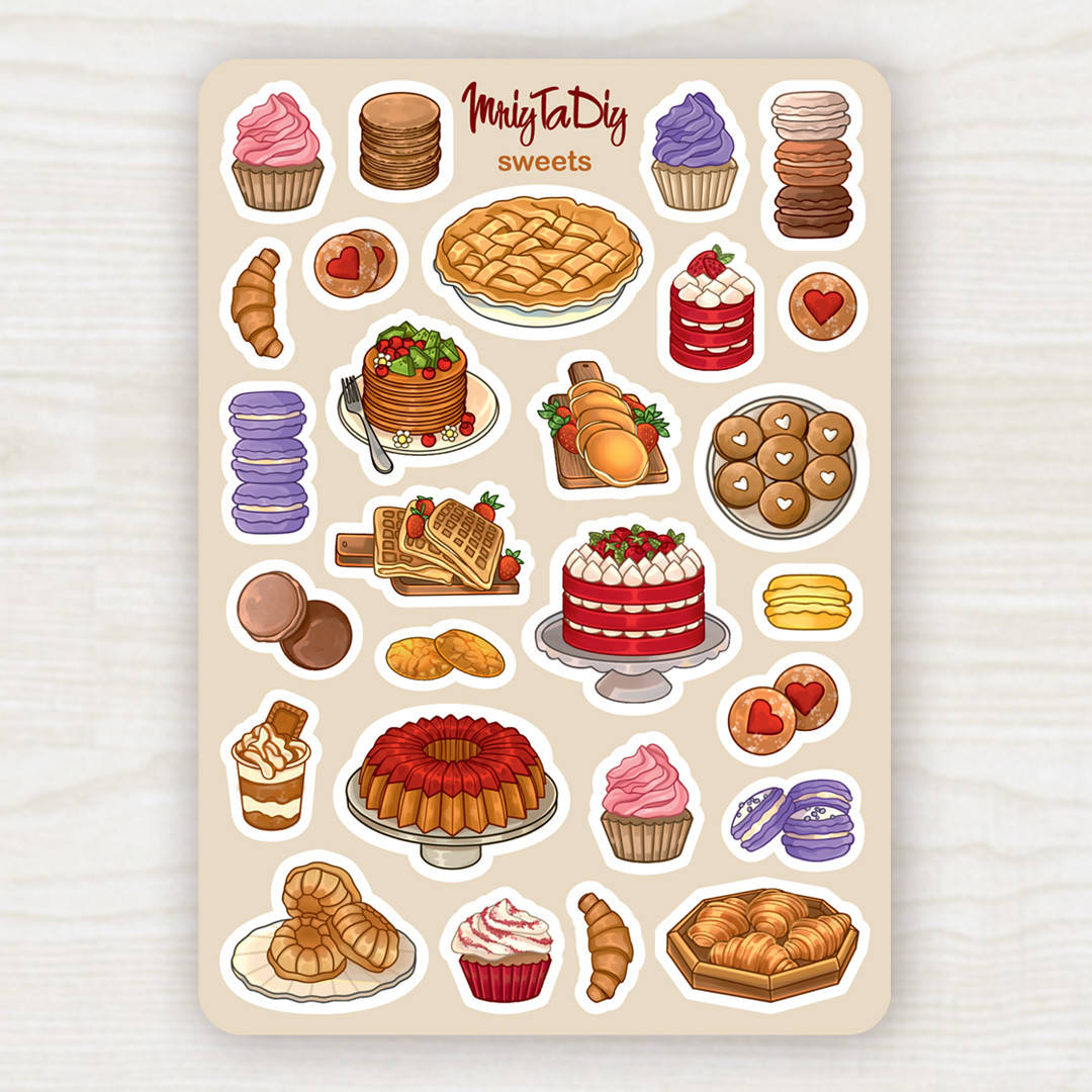 

Стикеры авторские SWEETS, Зелёный