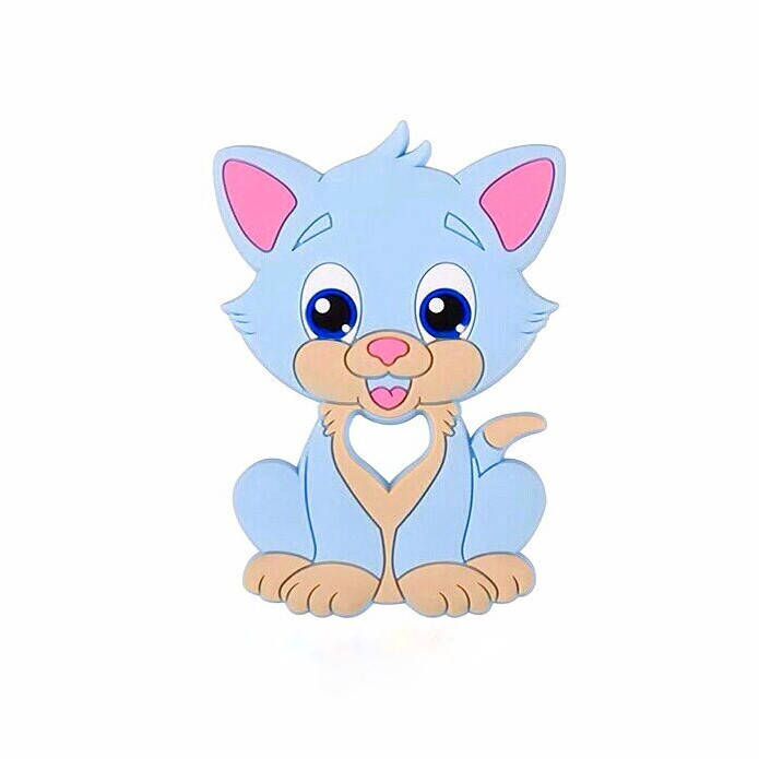 

Котик грызунок (прорезыватель) для зубов силиконовый Голубой беби блю