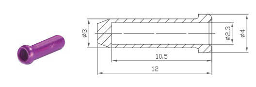 

Кінцевик троса Alligator 2.3мм фіолетовий