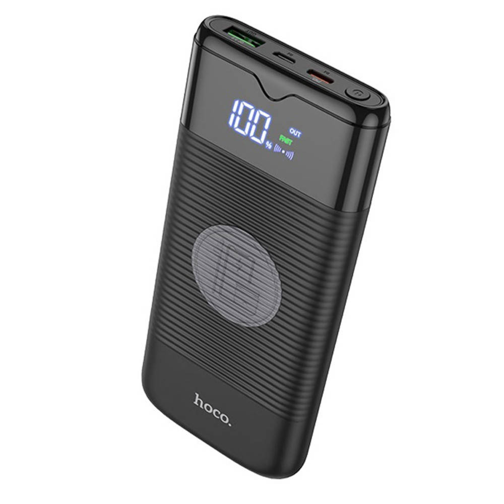 

Внешний портативный аккумулятор (Power bank) Hoco J63 PD + QC3.0 10000 mAh чёрный с беспроводной зарядкой