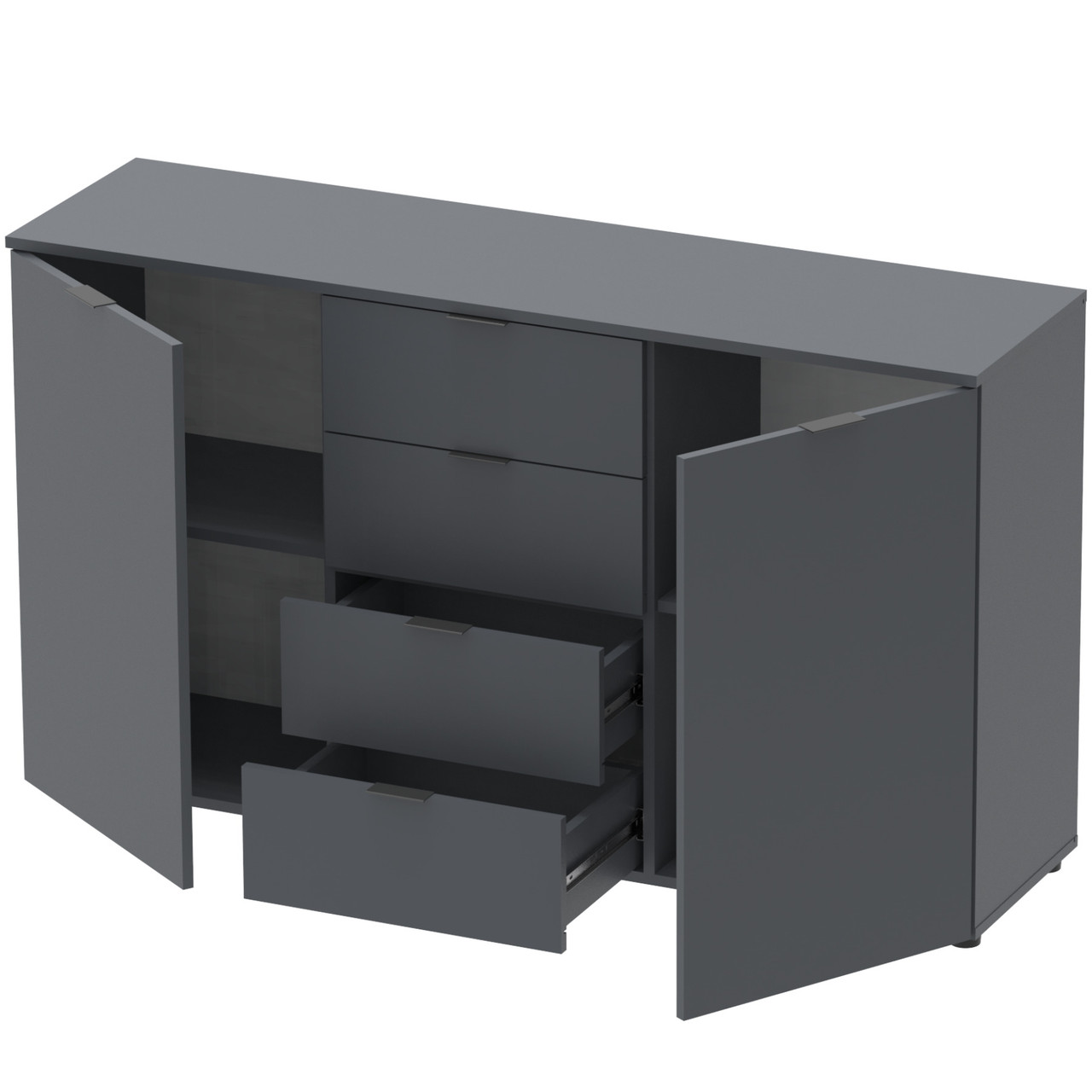 Комод Doros Рон 5 Графіт 2 фасади 4 шухляди 140х38х81 (44900235) 4