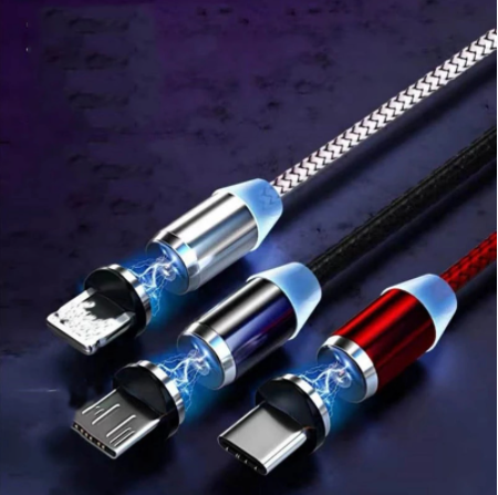 

Кабель магнитный с подсветкой USLION micro USB 2 метра, Серый