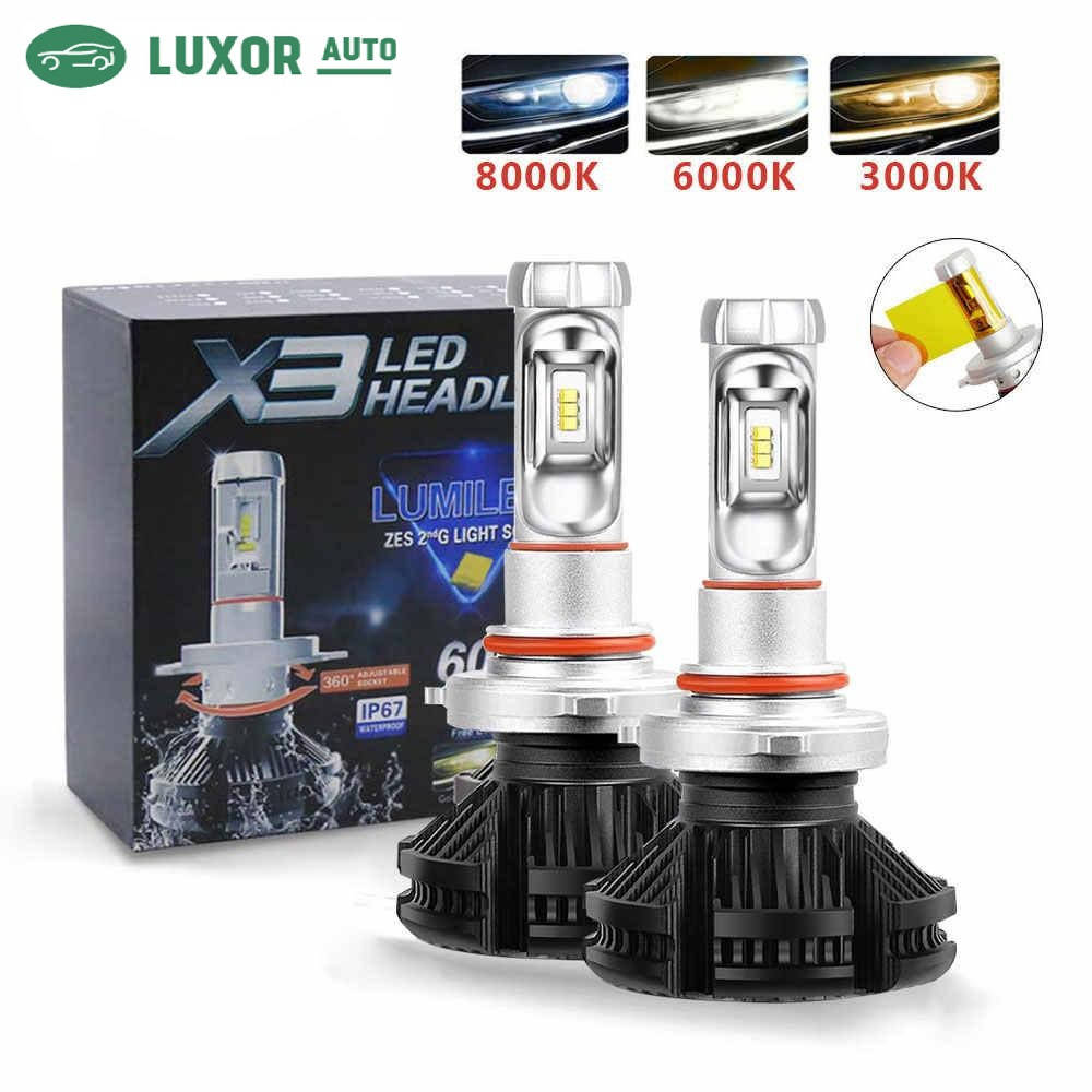 

Cветодиодные X3 ZES led лампы HB3 (9005) 50W 12000LM 9-32В