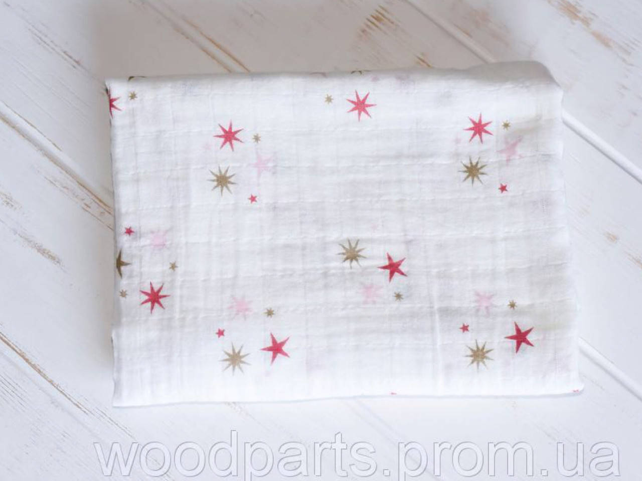 

Пеленка муслиновая Kiddie Widdie “Звездочки розовые" 110x120cм