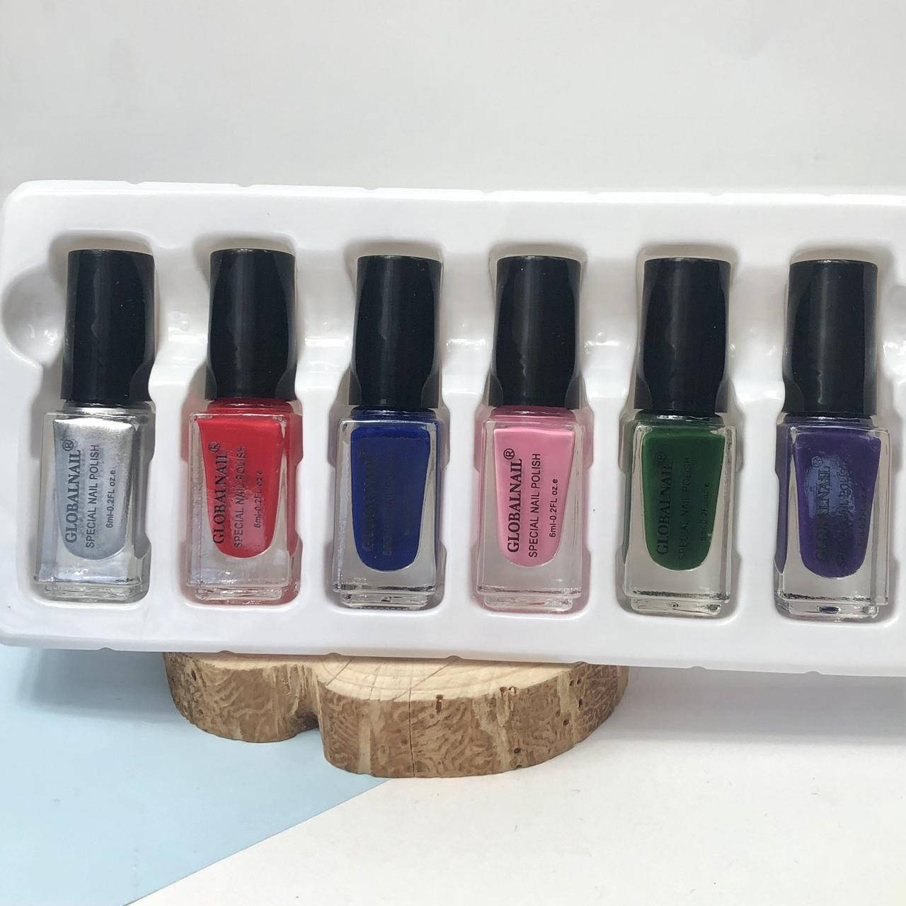 

Набор лаков для стемпинга, 6 цветов, Разные цвета