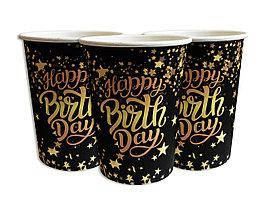 

Стаканчики одноразовые Happy Birthday звёзды