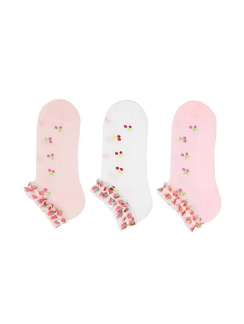 

Носки для девочки укороченные летние сетка с аксессуаром, Bross (размер 25-27(3-5л)), Разные цвета