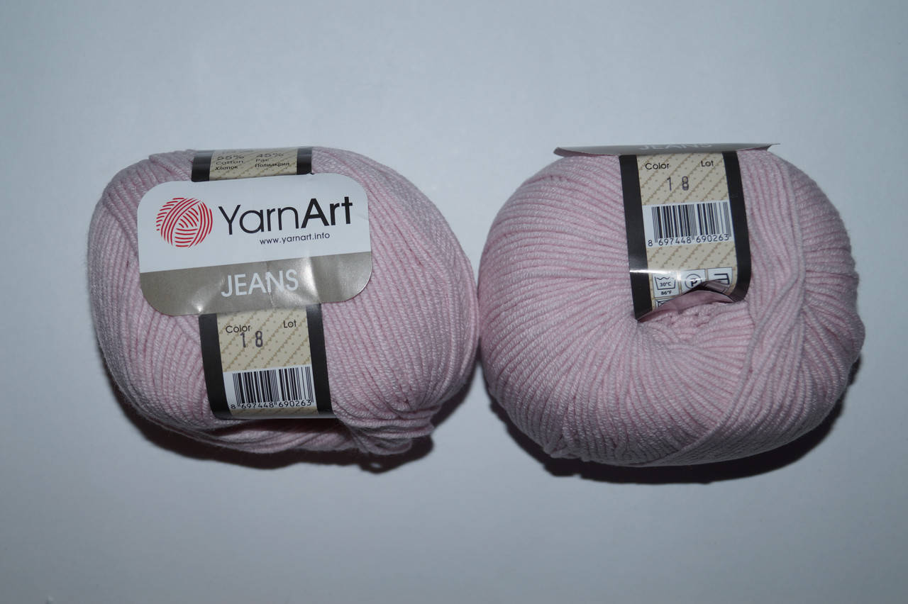 

YarnArt Jeans - 18 бледно розовый