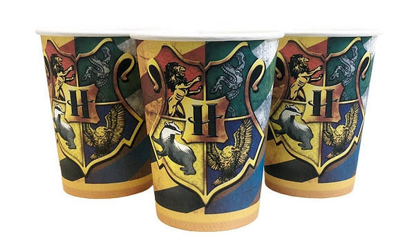 

Стаканчики Гарри Поттер (10шт/уп. 250мл.) полоска одноразовые детские -