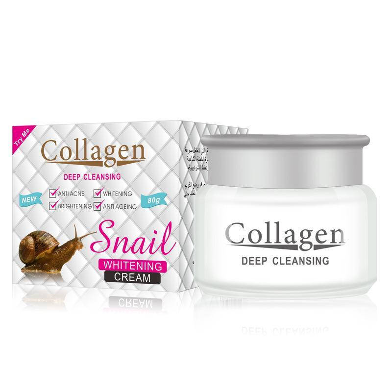 

Крем коллагеновый для лица Collagen Deep Cleansing Snail Whitening с муцином улитки 80 гр