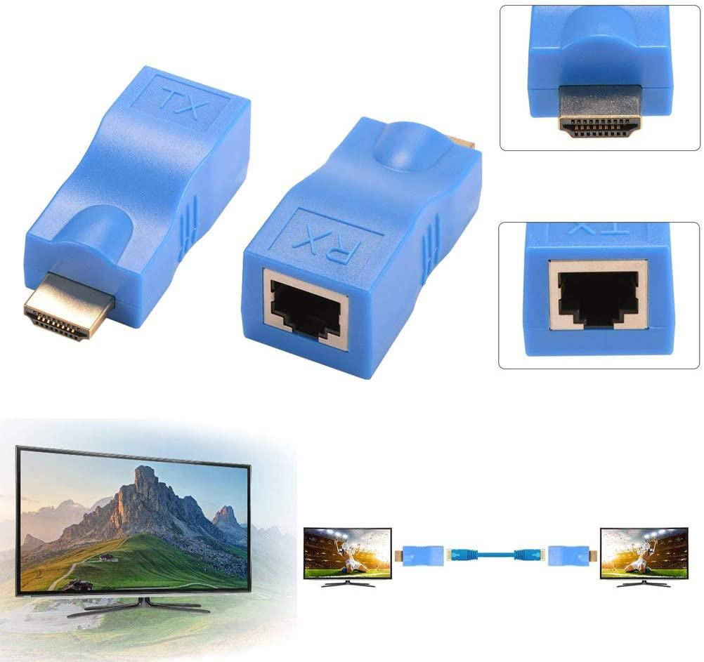 

Удлинитель (адаптер) HDMI сигнала по витой паре (RJ45) до 30 м Blue (95511)
