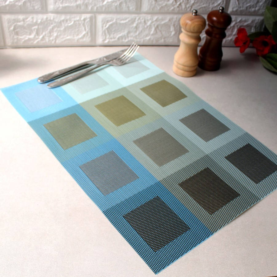 

Салфетка на стол под тарелку, сет на стол HLS бронзово-голубой 30х45см