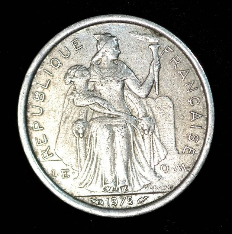 

Монета Французской Полинезии 1 франк 1975 г.