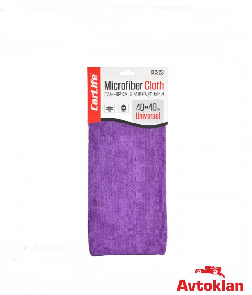 

Тряпка из микрофибры 40x40 см фиолетовая CARLIFE (CC923) (Салфетки для чистки автомобиля, авто машины)