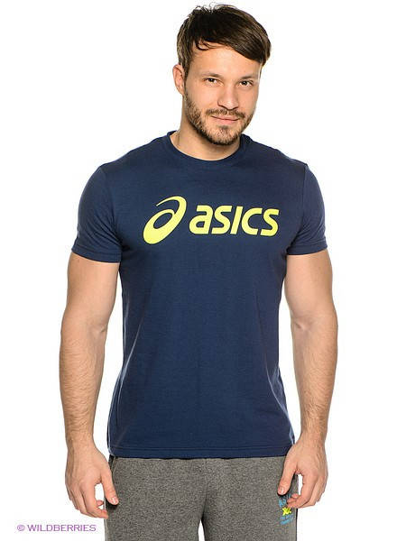 

Мужская футболка Асикс, спортивная футболка Asics, хлопок M