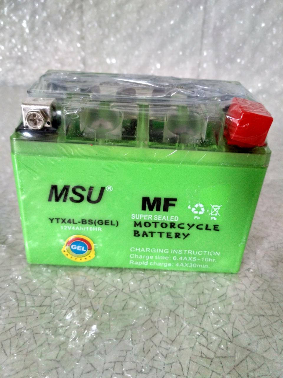 

АКБ 12V4A MSU YT4L-BS гелевый Honda Dio/ Suzuki Sepia/ Address/50сс4т (MSU Тайвань)