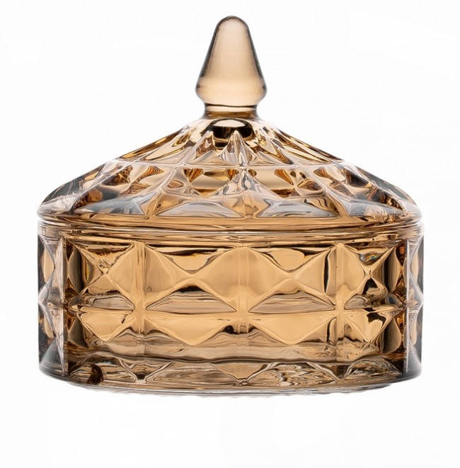 

Конфетница Helios Эридан Амбер с крышкой под хрусталь (5459)