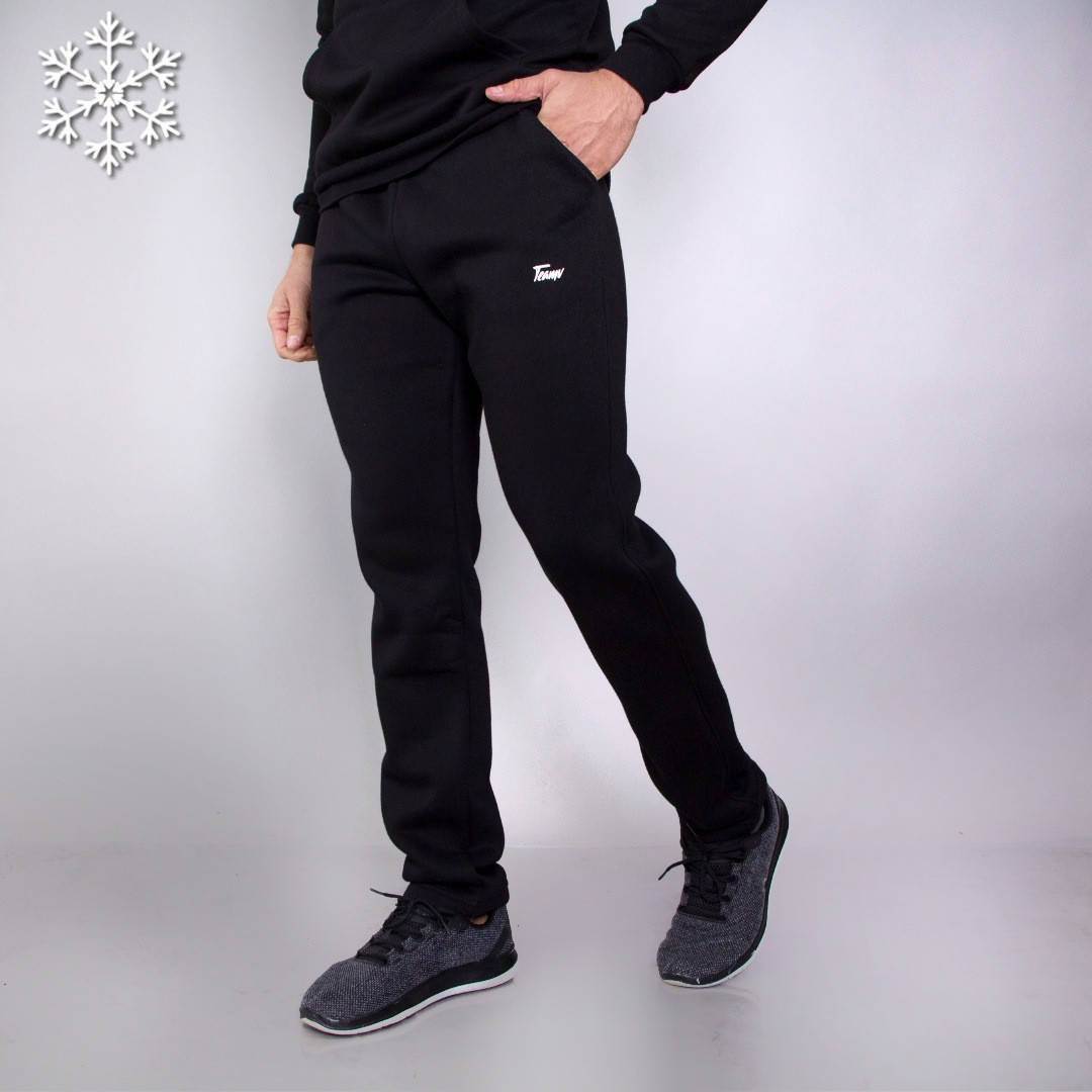 

Мужские теплые штаны Teamv Simple Straight 3 Черные XXL, Черный