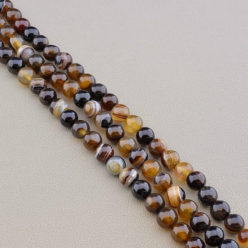 

Нитка из натурального камня Агат 38 см 8 мм (Без замка)