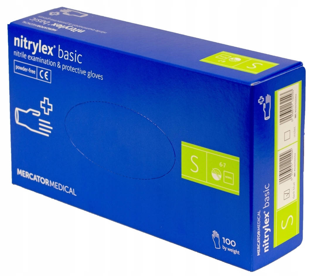 

Перчатки синие Nitrylex basic нитриловые неопудренные  RD30105002, Синий