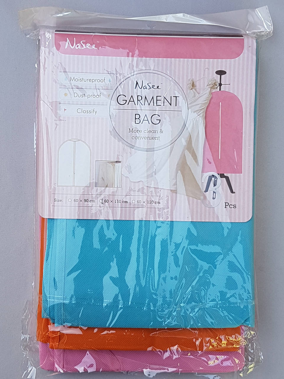 

Чехол для хранения и упаковки одежды на молнии флизелиновый микс цветов. Размер 60 см*110 см, в упаковке 3 шт