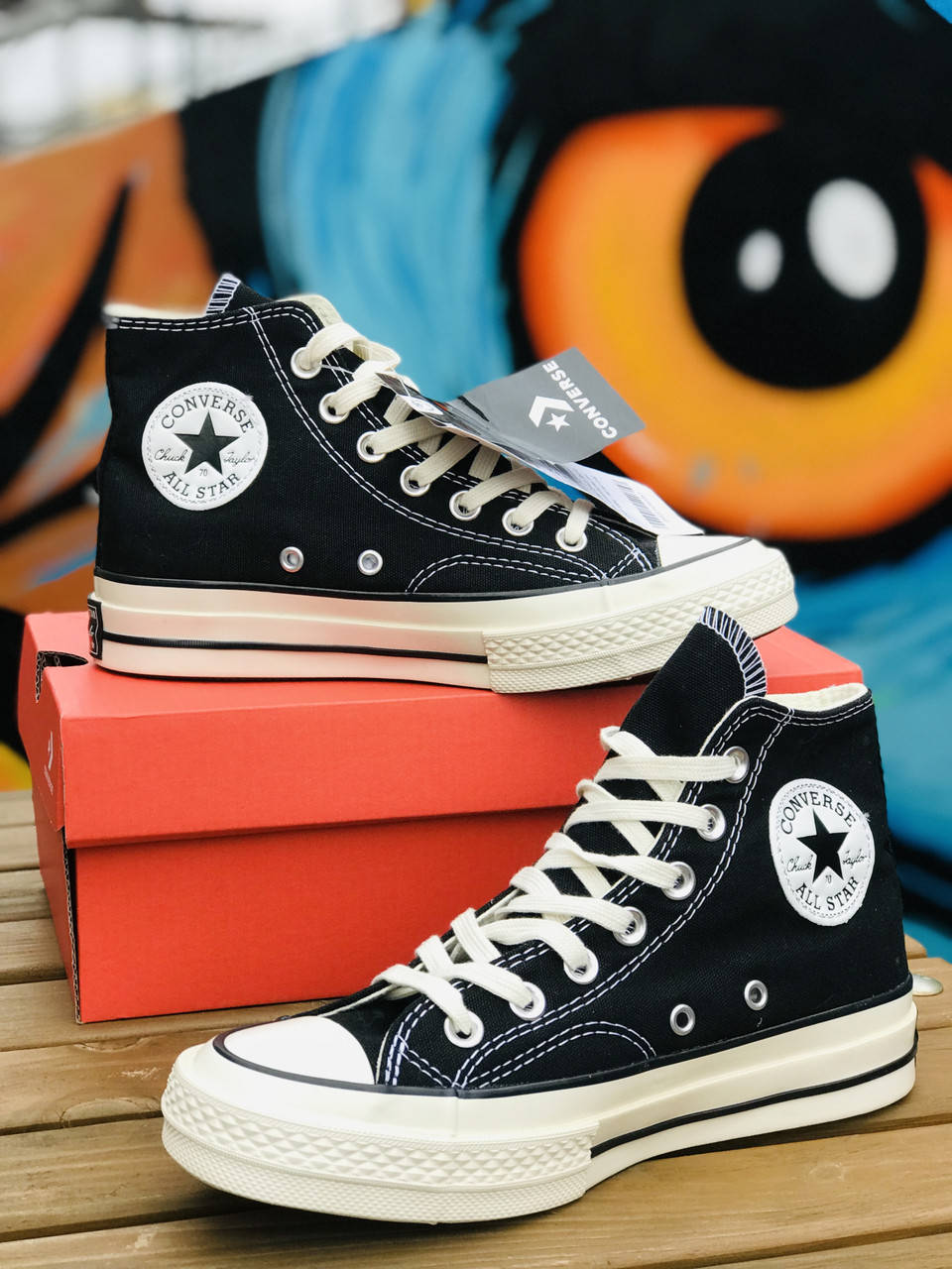 

Женские высокие кеды converse чёрные с белым 37