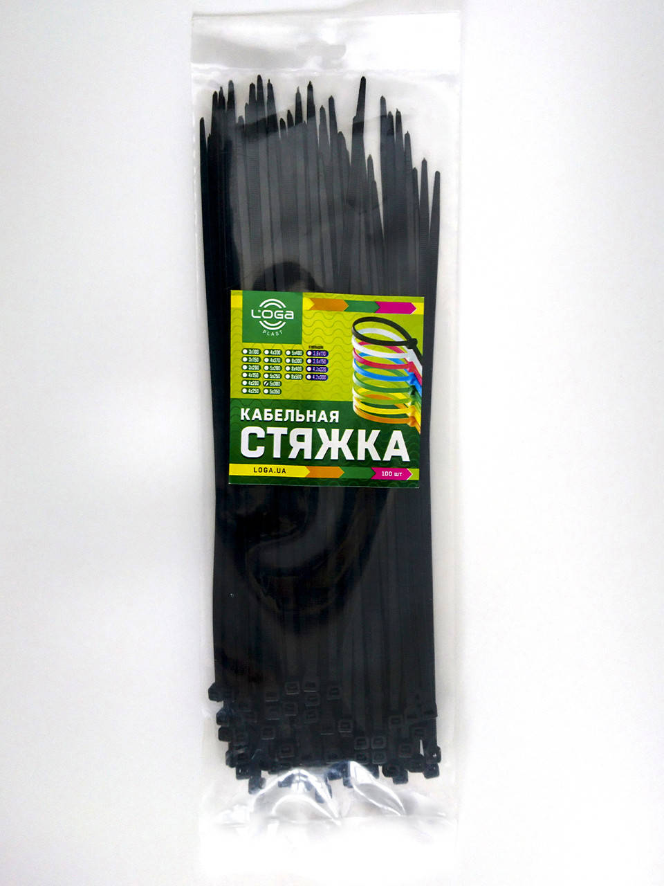 

Пластиковые хомуты 5x300 100шт, Черный
