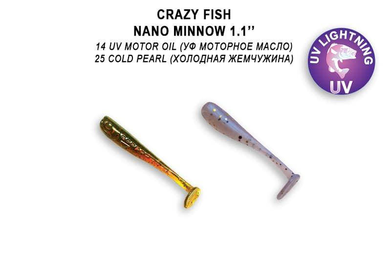 

Съедобный силикон Crazy Fish Nano minnow 1,1" 68-27-14/25-6 кальмар