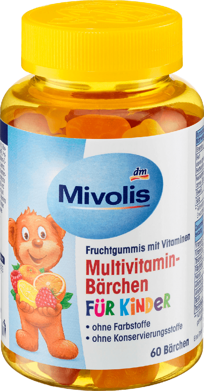 

Жевательные мультивитамины для детей Mivolis Multivitamin-Bärchen für Kinder, 60 шт.