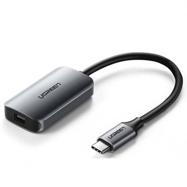 

Переходник Ugreen кабель USB 2.0 Type-C-Mini DP 4K 60Hz 10 см Gray (CM236), Серый