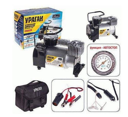 

Автомобильный компрессор Vitol Ураган 150psi 15Amp 40л КА-У12052