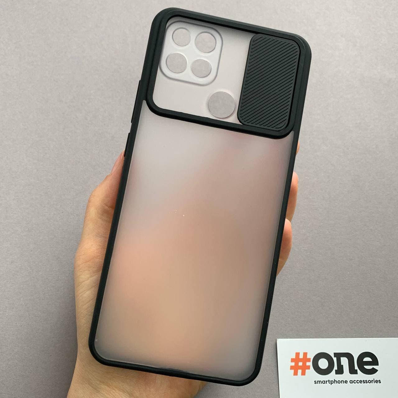 

Чехол для Oppo A15 со шторкой для камеры плотный чехол на телефон оппо а15 черный Cur