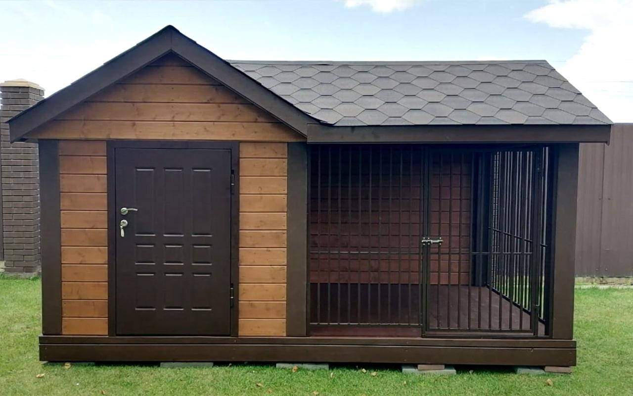 

Утепленный вольер для собаки, Коричневый