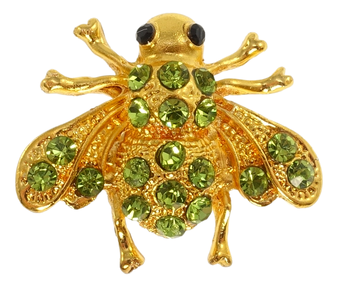 

Брошь "Пчела с зелёными стразами"