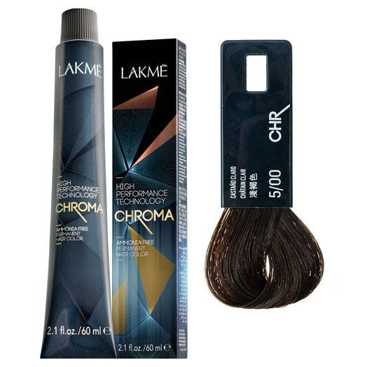 

Безаммиачная крем-краска для волос Lakme CHROMA 5/00 Светлый шатен