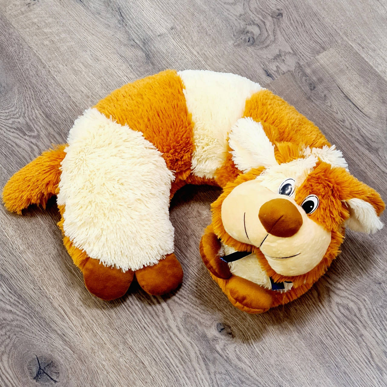 

Игрушка-подушка рогалик травка "Собачка", Бежевый с коричневым