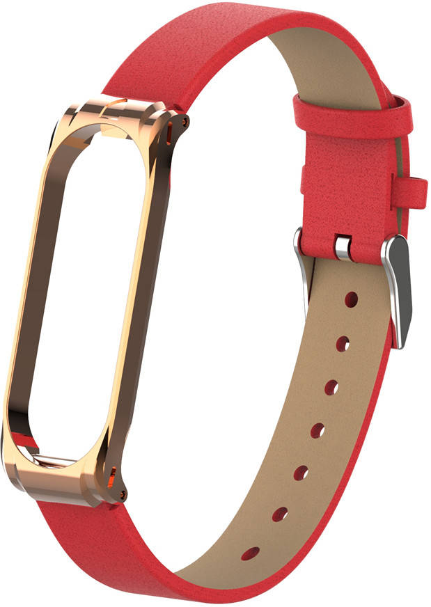 

Кожаный Браслет MultiColor для Mi Band 4 Красный