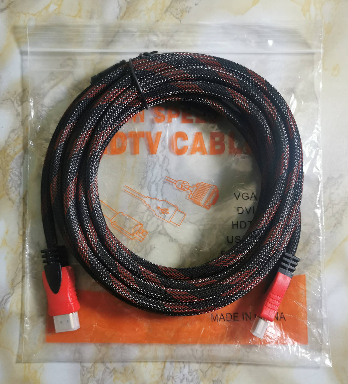 

Кабель HDMI в тканевой обмотке (5 метров), Разные цвета