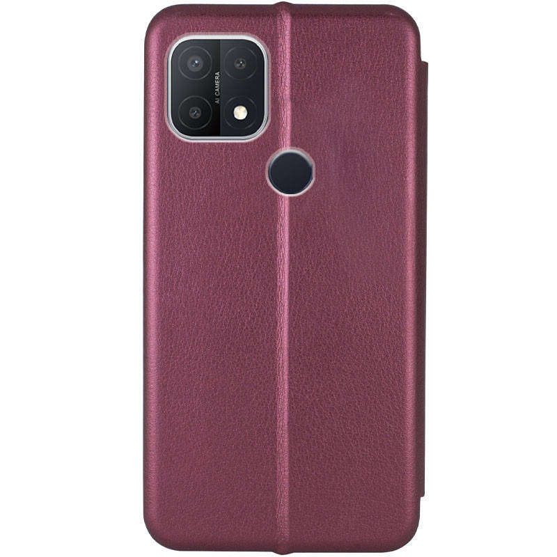 

Чехол книжка для Oppo A15 оппо а15 бордовый, Черный