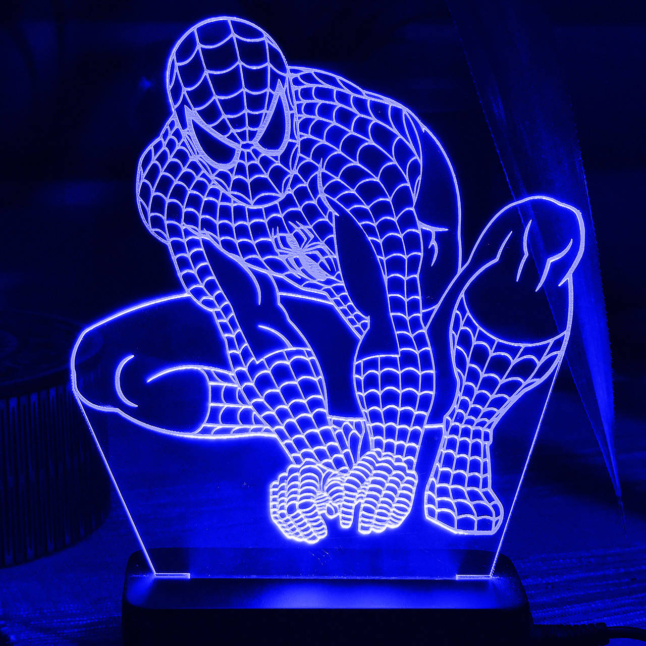 

Акриловый светильник-ночник Человек-Паук (Spider-Man) синий tty-n000148