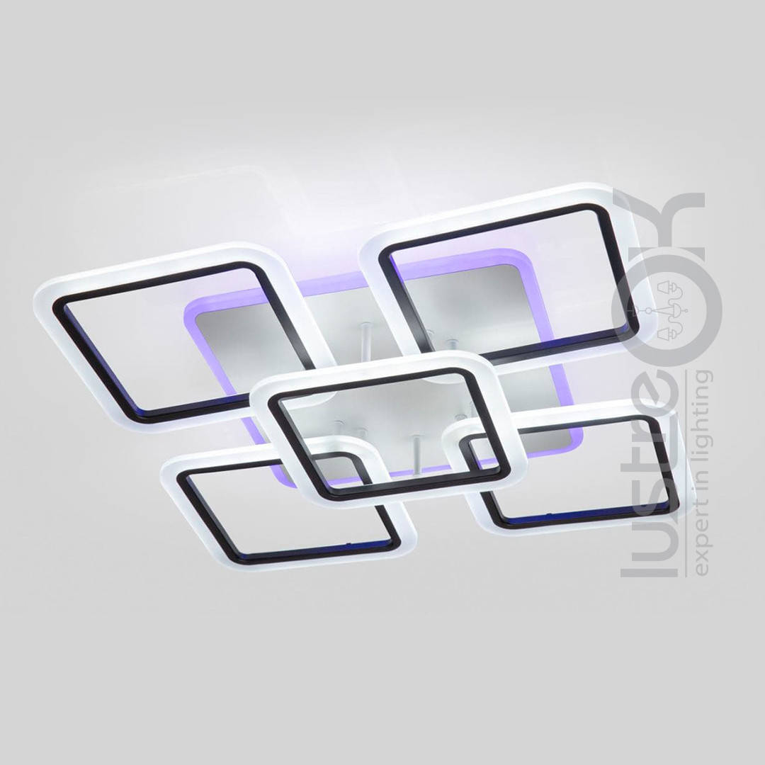

Люстра светодиодная потолочная Люстра с пультом 1127/4+1 черная LED Dimmer, Черный