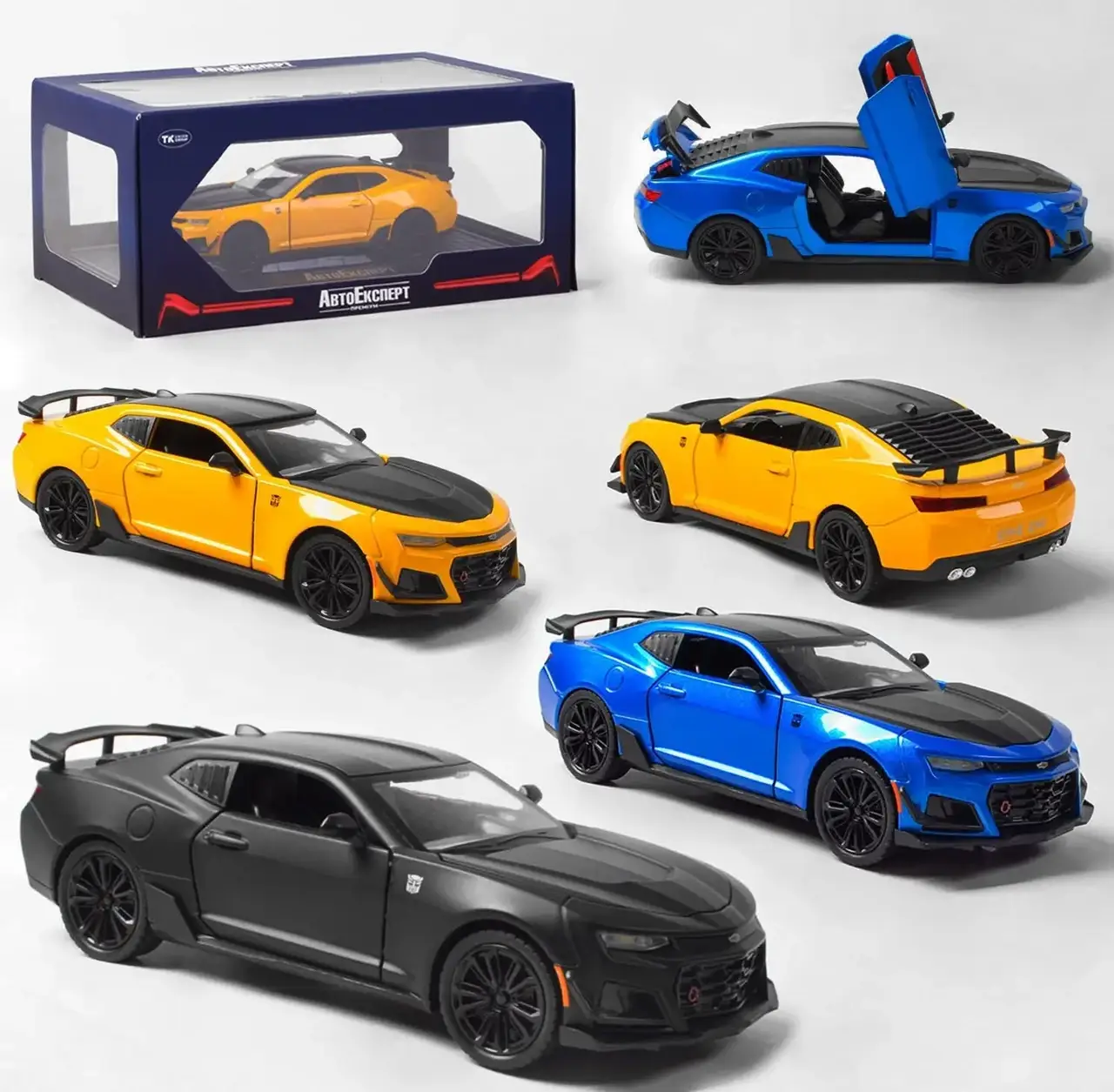 

Игрушка машинка Шевроле Камаро (Chevrolet Camaro) металлическая 1:24 с открывающимися дверями 3 цвета, Черный